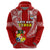 (Custom Text and Number) Tonga Rugby Hoodie Mate Maa Tonga Pacific Tongan Ngatu LT14 Zip Hoodie Red - Polynesian Pride