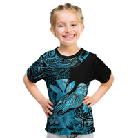 (Custom Personalised) Hawaii Monk Seal Kid T Shirt Polynesian Kakau With Kanaka Turquoise LT14 Youth XL Size14 - Polynesian Pride