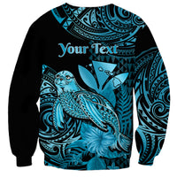 (Custom Personalised) Hawaii Monk Seal Sweatshirt Polynesian Kakau With Kanaka Turquoise LT14 - Polynesian Pride