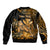 (Custom Personalised) Hawaii Monk Seal Sleeve Zip Bomber Jacket Polynesian Kakau With Kanaka Gold LT14 - Polynesian Pride