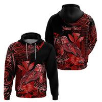 Custom Hawaii Monk Seal Hoodie Polynesian Kakau With Kanaka Red LT14 Pullover Hoodie Red - Polynesian Pride