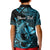 (Custom Personalised) Hawaii Hammerhead Shark Kid Polo Shirt Polynesian Kakau With Kanaka Turquoise LT14 - Polynesian Pride