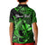 (Custom Personalised) Hawaii Hammerhead Shark Kid Polo Shirt Polynesian Kakau With Kanaka Green LT14 - Polynesian Pride