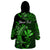 (Custom Personalised) Hawaii Hammerhead Shark Wearable Blanket Hoodie Polynesian Kakau With Kanaka Green LT14 - Polynesian Pride