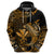 Custom Hawaii Hammerhead Shark Hoodie Polynesian Kakau With Kanaka Gold LT14 Zip Hoodie Gold - Polynesian Pride