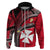 Wallis and Futuna Hoodie Plumeria Flowers With Red Polynesian Pattern LT14 - Polynesian Pride