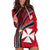 Wallis And Futuna Hoodie Dress Plumeria Flowers With Red Polynesian Pattern LT14 - Polynesian Pride