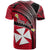 Custom Wallis and Futuna T Shirt Plumeria Flowers With Red Polynesian Pattern LT14 - Polynesian Pride