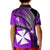 (Custom Personalised) Wallis And Futuna Kid Polo Shirt Plumeria Flowers With Purple Polynesian Pattern LT14 - Polynesian Pride