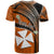 Custom Wallis and Futuna T Shirt Plumeria Flowers With Orange Polynesian Pattern LT14 - Polynesian Pride