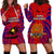 Papua New Guinea Hoodie Dress Central Province Mix Coat Of Arms Polynesian Art LT14 Red - Polynesian Pride