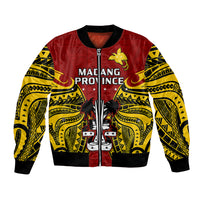 (Custom Personalised) Papua New Guinea Bomber Jacket Madang Province Mix Coat Of Arms Polynesian Art LT14 Unisex Red - Polynesian Pride