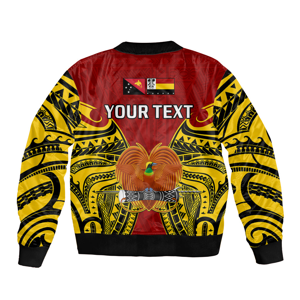 (Custom Personalised) Papua New Guinea Bomber Jacket Madang Province Mix Coat Of Arms Polynesian Art LT14 - Polynesian Pride