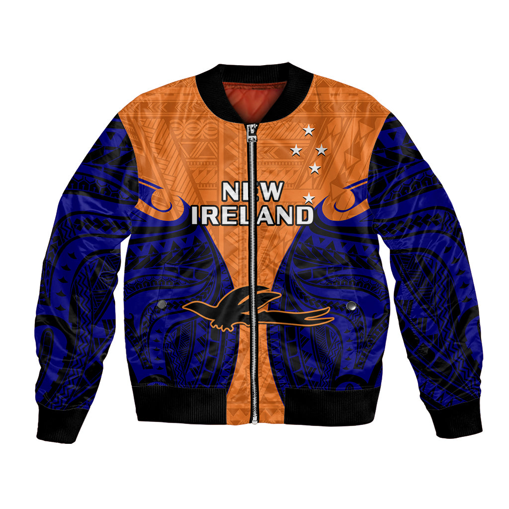 (Custom Personalised) Papua New Guinea Bomber Jacket New Ireland Province Mix Coat Of Arms Polynesian Art LT14 Unisex Orange - Polynesian Pride