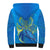 (Custom Personalised) Palau Sherpa Hoodie Hibiscus Turtle Mix Coat Of Arms Blue Version LT14 - Polynesian Pride