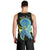 (Custom Personalised) Palau Men Tank Top Hibiscus Turtle Mix Coat Of Arms Black Version LT14 - Polynesian Pride