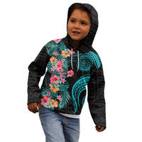 Palau Kid Hoodie Tropical Flowers With Polynesian Pattern LT14 - Polynesian Pride