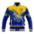 Tokelau Baseball Jacket Tokelauan Tatau Plumeria Special Style LT14 Unisex Blue - Polynesian Pride