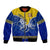 Tokelau Bomber Jacket Tokelauan Tatau Plumeria Special Style LT14 Unisex Blue - Polynesian Pride