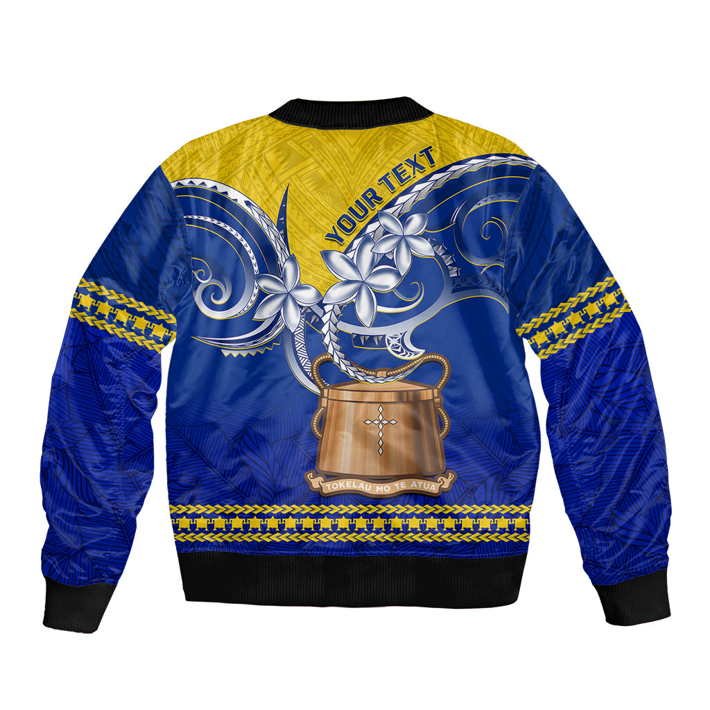 Personalised Tokelau Bomber Jacket Tokelauan Tatau Plumeria Special Style LT14 - Polynesian Pride