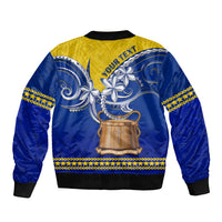 Personalised Tokelau Bomber Jacket Tokelauan Tatau Plumeria Special Style LT14 - Polynesian Pride