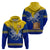 Tokelau Hoodie Tokelauan Tatau Plumeria Special Style LT14 Blue - Polynesian Pride