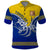 Tokelau Polo Shirt Tokelauan Tatau Plumeria Special Style LT14 Blue - Polynesian Pride