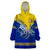 Tokelau Wearable Blanket Hoodie Tokelauan Tatau Plumeria Special Style LT14 One Size Blue - Polynesian Pride