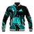 Tokelau Baseball Jacket Tokelauan Tatau With Badge Light Turquoise LT14 Unisex Turquoise - Polynesian Pride