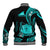 Tokelau Baseball Jacket Tokelauan Tatau With Badge Light Turquoise LT14 - Polynesian Pride