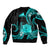 Tokelau Bomber Jacket Tokelauan Tatau With Badge Light Turquoise LT14 - Polynesian Pride