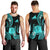 Tokelau Men Tank Top Tokelauan Tatau With Badge Light Turquoise LT14 - Polynesian Pride