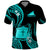 Tokelau Polo Shirt Tokelauan Tatau With Badge Light Turquoise LT14 Turquoise - Polynesian Pride