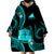 Tokelau Wearable Blanket Hoodie Tokelauan Tatau With Badge Light Turquoise LT14 - Polynesian Pride