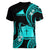 Tokelau Women V Neck T Shirt Tokelauan Tatau With Badge Light Turquoise LT14 - Polynesian Pride