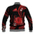 Tokelau Baseball Jacket Tokelauan Tatau With Badge Red LT14 - Polynesian Pride