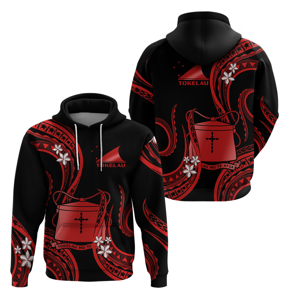 Tokelau Hoodie Tokelauan Tatau With Badge Red LT14 Red - Polynesian Pride