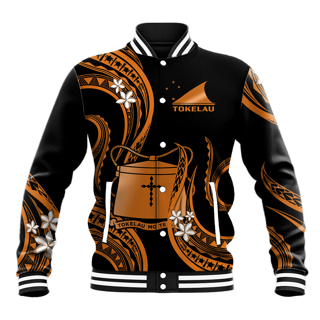 Tokelau Baseball Jacket Tokelauan Tatau With Badge Gold LT14 Unisex Gold - Polynesian Pride