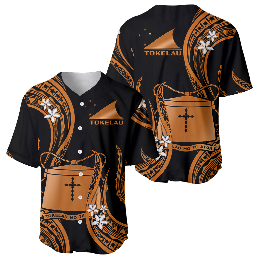 Tokelau Baseball Jersey Tokelauan Tatau With Badge Gold LT14 Gold - Polynesian Pride