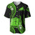 Tokelau Baseball Jersey Tokelauan Tatau With Badge Green LT14 - Polynesian Pride