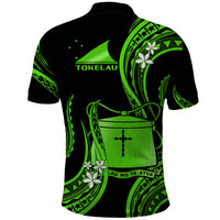 Tokelau Polo Shirt Tokelauan Tatau With Badge Green LT14 - Polynesian Pride