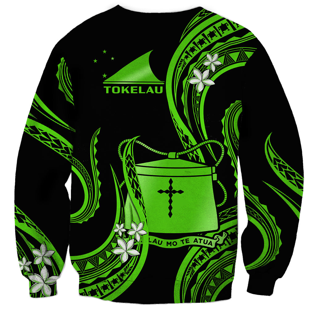 Tokelau Sweatshirt Tokelauan Tatau With Badge Green LT14 - Polynesian Pride