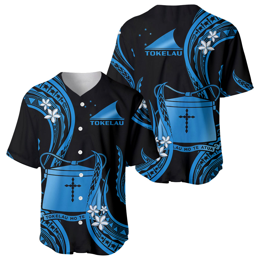 Tokelau Baseball Jersey Tokelauan Tatau With Badge Blue LT14 Blue - Polynesian Pride