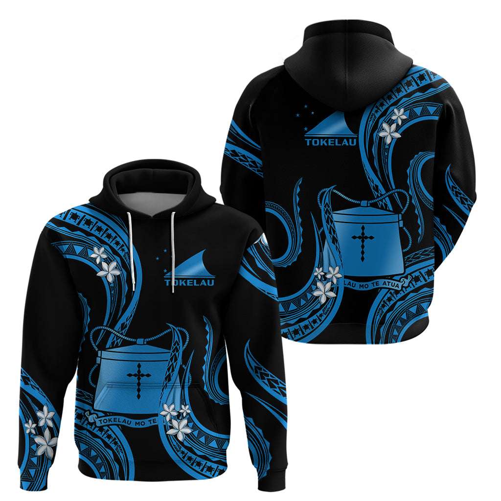 Tokelau Hoodie Tokelauan Tatau With Badge Blue LT14 Blue - Polynesian Pride