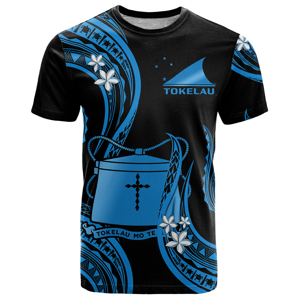 Tokelau T Shirt Tokelauan Tatau With Badge Blue LT14 Blue - Polynesian Pride