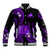 Tokelau Baseball Jacket Tokelauan Tatau With Badge Purple LT14 Unisex Purple - Polynesian Pride