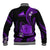 Tokelau Baseball Jacket Tokelauan Tatau With Badge Purple LT14 - Polynesian Pride