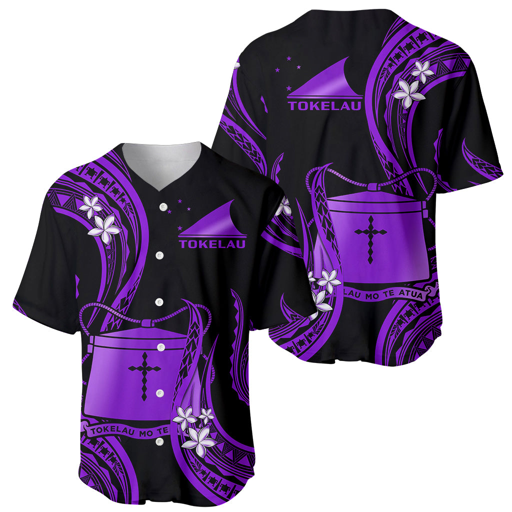 Tokelau Baseball Jersey Tokelauan Tatau With Badge Purple LT14 Purple - Polynesian Pride