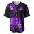 Tokelau Baseball Jersey Tokelauan Tatau With Badge Purple LT14 - Polynesian Pride