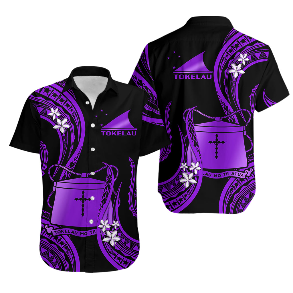 Tokelau Hawaiian Shirt Tokelauan Tatau With Badge Purple LT14 Purple - Polynesian Pride